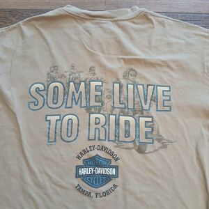 Vintage Harley Davidson Shirt Mens XL Tampa Some‎ Live to Ride USA Single 90s